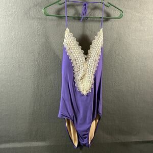 sun angel women one piece swim suit medium purple crochet boho western fairy